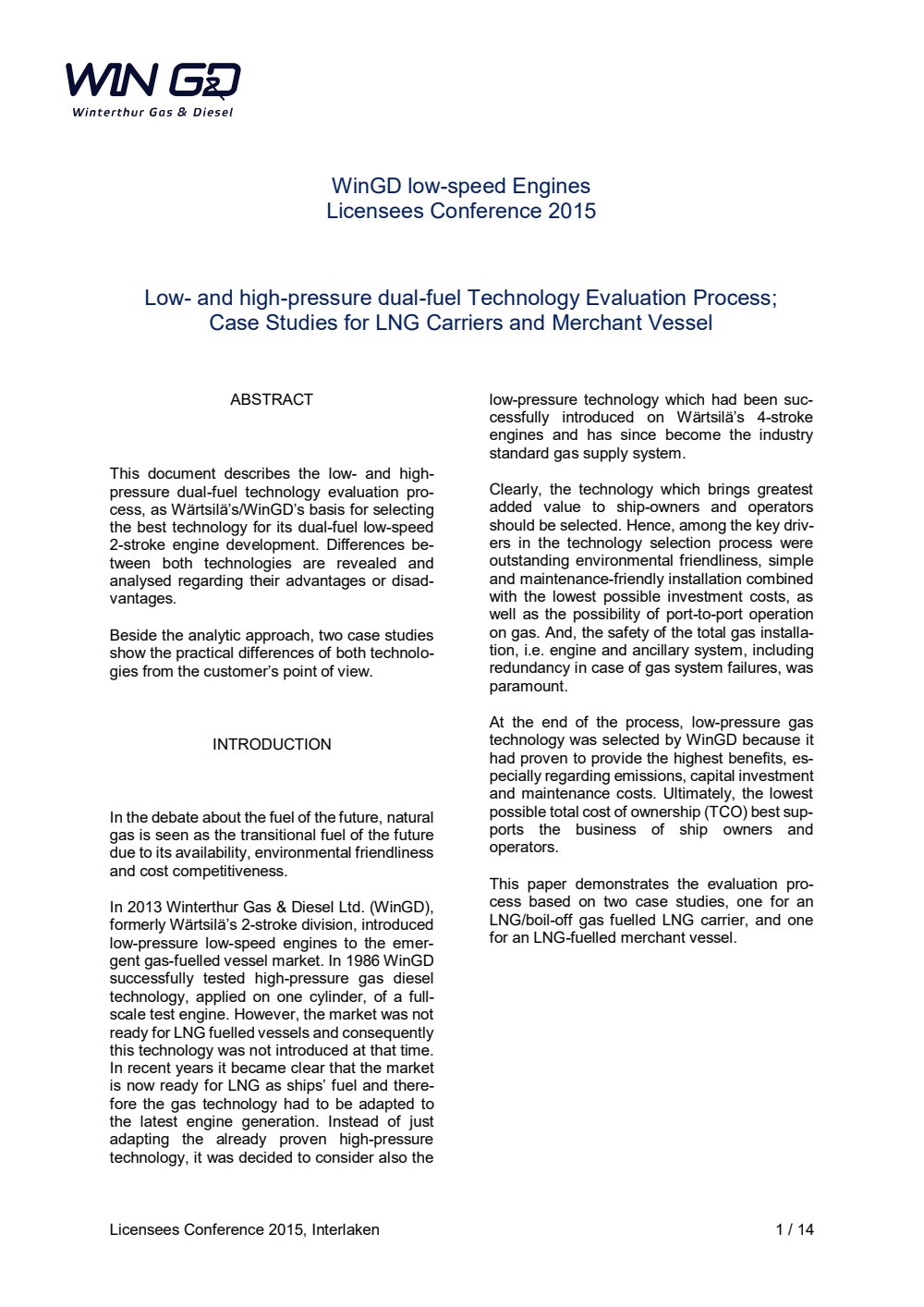 Brochures & Papers | WinGD